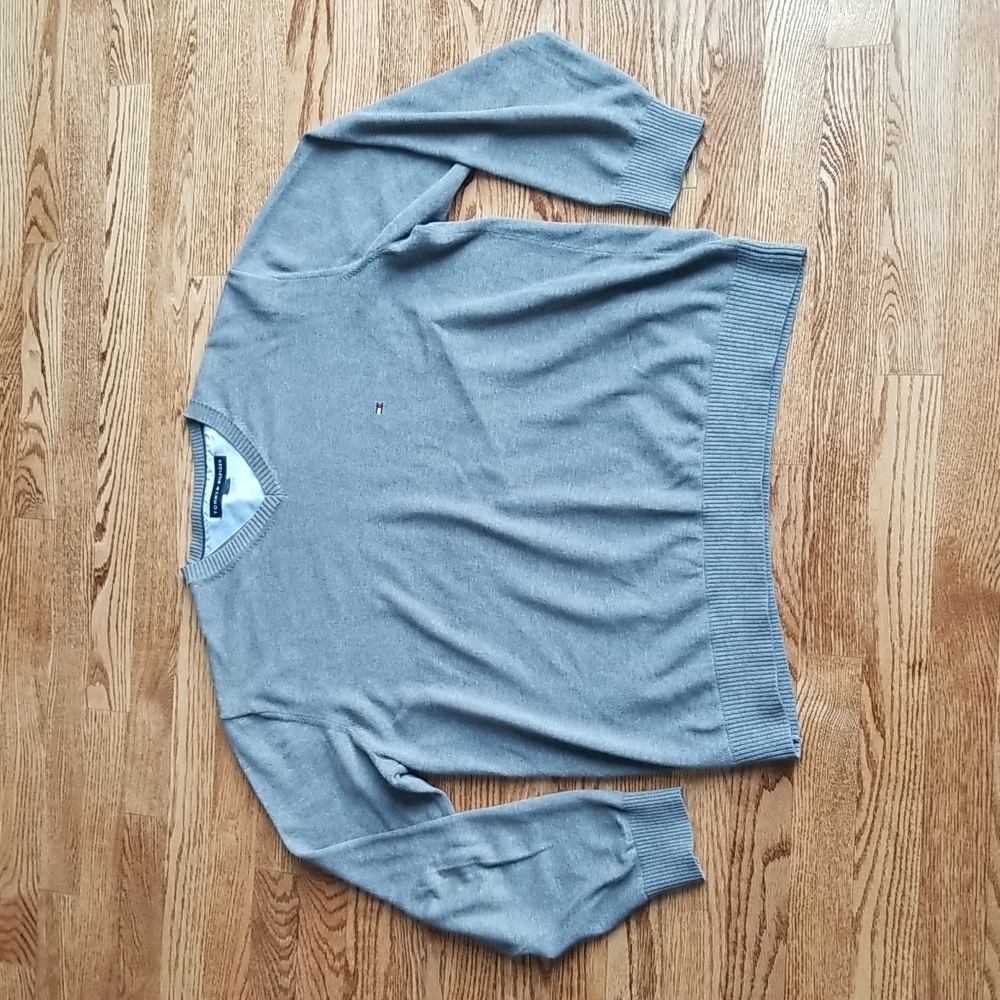 (L) Tommy Hilfiger 100% Cotton Long Sleeve Crew Neck Sweater Cozy Loungewear